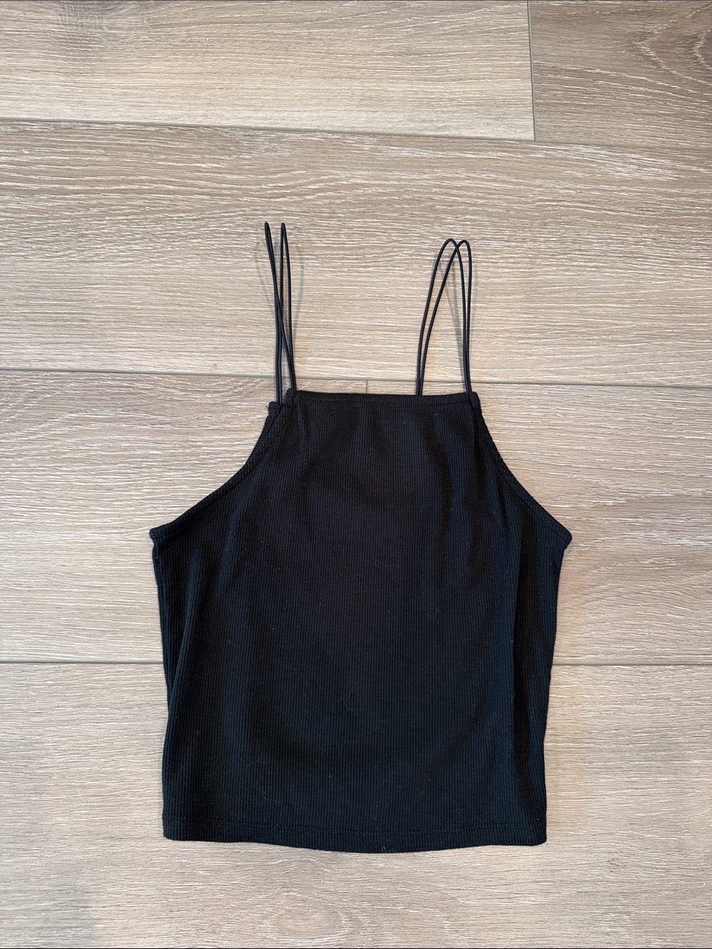 wild fable Black Double-Strap Cropped Cami